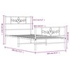 vidaXL Metal Bed Frame without Mattress with Footboard White 100x190cm