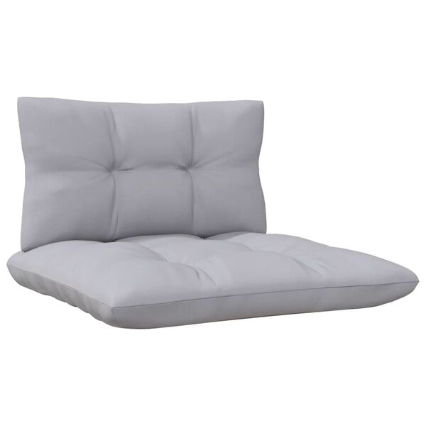 vidaXL 9 Piece Garden Lounge Set with Grey Cushions Pinewood