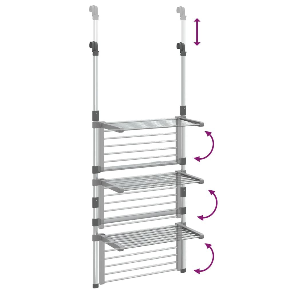 vidaXL 3-Tier Hanging Laundry Drying Rack Aluminium