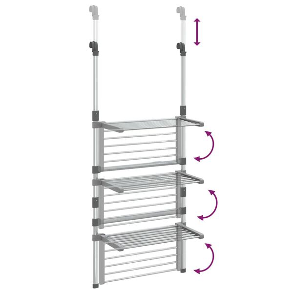 vidaXL 3-Tier Hanging Laundry Drying Rack Aluminium