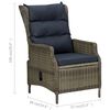 vidaXL Reclining Garden Chair with Cushions Poly Rattan Brown