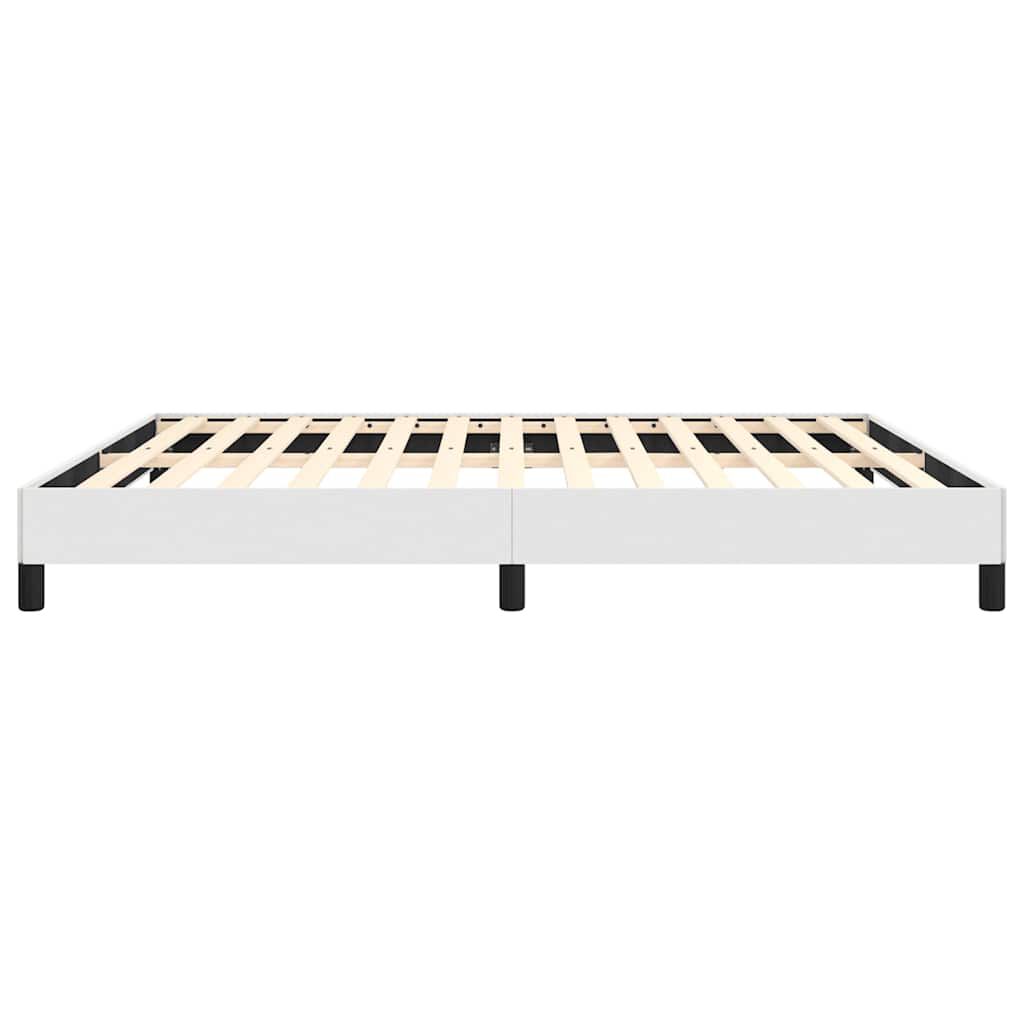 vidaXL Bed Frame without Mattress White California King Faux Leather