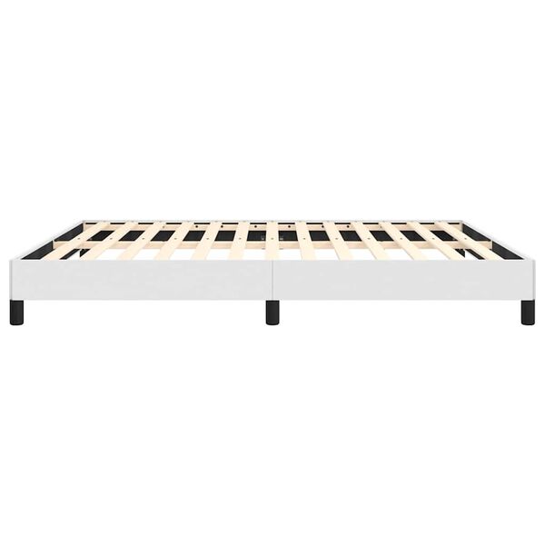 vidaXL Bed Frame without Mattress White California King Faux Leather