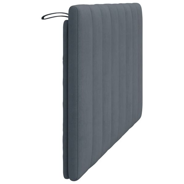 vidaXL Headboard Cushion "Hanko" Dark Grey 137 cm Double Velvet