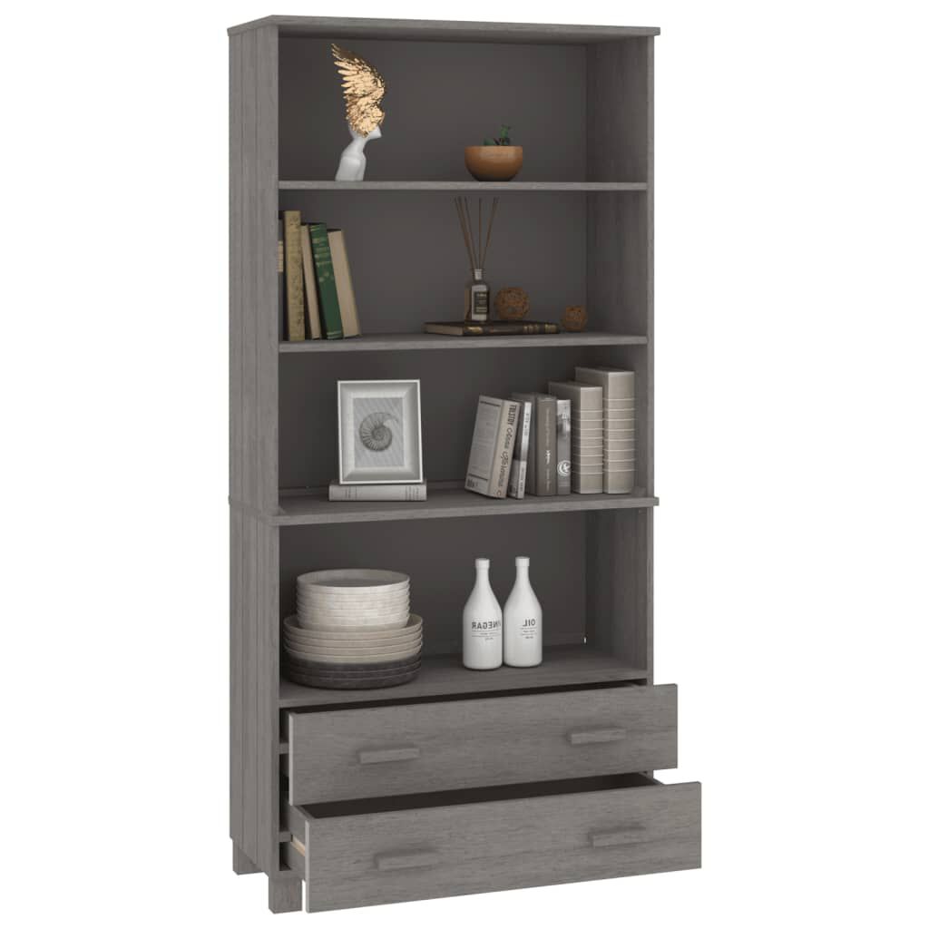 vidaXL Highboard HAMAR Solid Wood Pine Light Grey