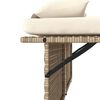 vidaXL Reclining Garden Bench with Cushions Beige Poly Rattan