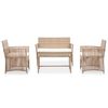 vidaXL 4 Piece Garden Lounge Set with Cushions Poly Rattan Beige