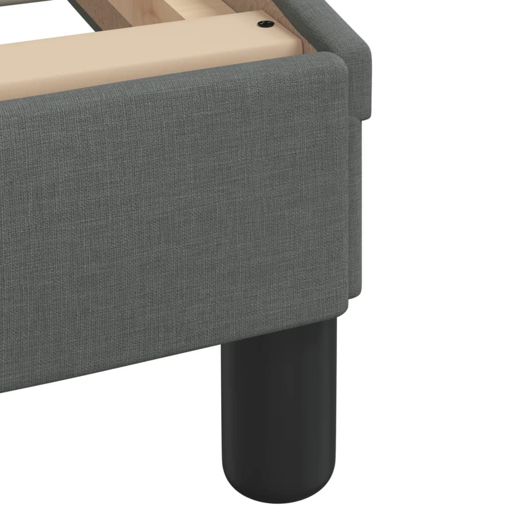 vidaXL Bed Frame with LED without Mattress "Hvar" Dark Grey 100x190 cm Fabric