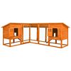 vidaXL Outdoor Rabbit Hutch with Run Brown Solid Fir Wood