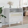 vidaXL Sideboard SENJA Rattan Look White 80x40x80 cm Solid Wood Pine
