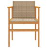 vidaXL Garden Chairs 2 pcs Beige Poly Rattan&Solid Wood