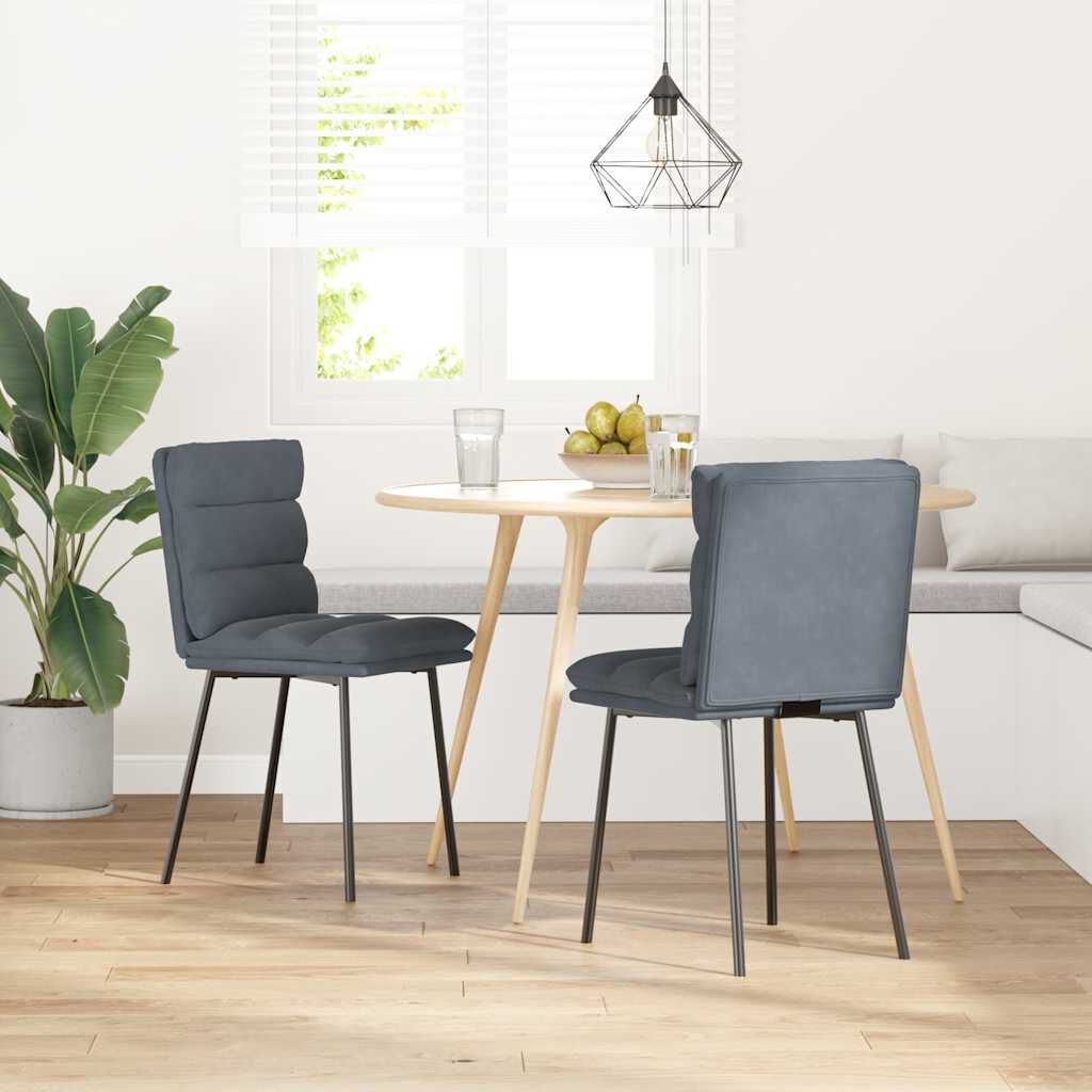 vidaXL Dining Chairs 2 pcs Dark Grey Velvet