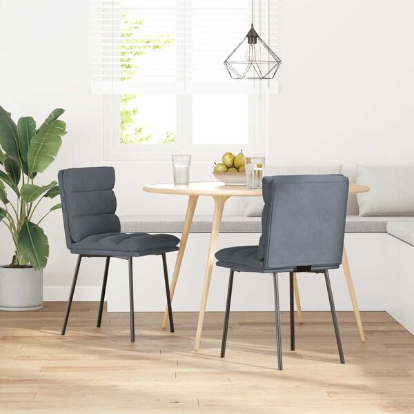 vidaXL Dining Chairs 2 pcs Dark Grey Velvet