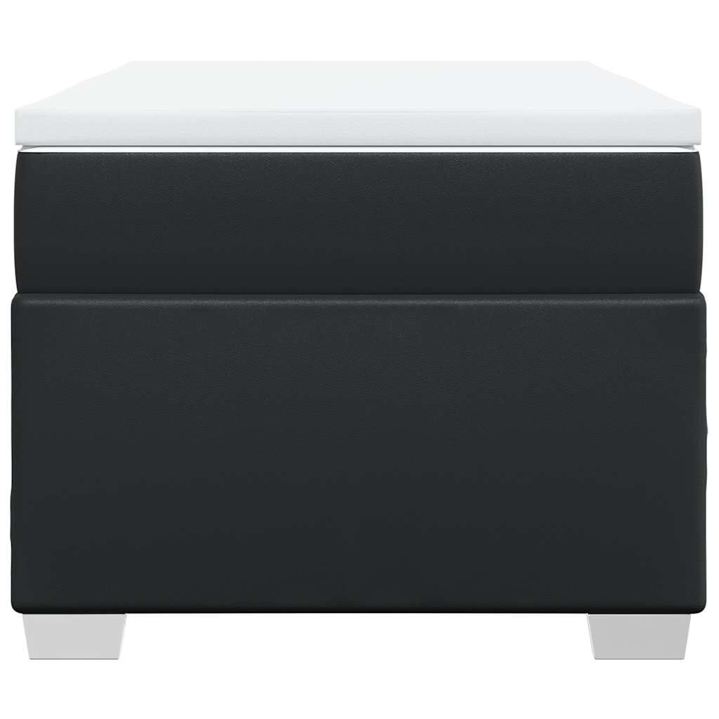 vidaXL Box Spring Bed with Mattress Black Twin Faux Leather