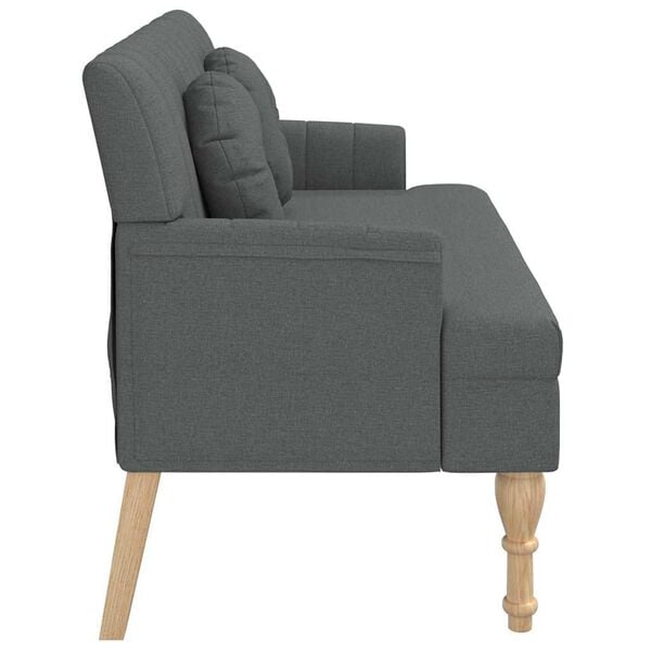 vidaXL Bench with Cushions Dark Grey 113x64.5x75.5 cm Fabric