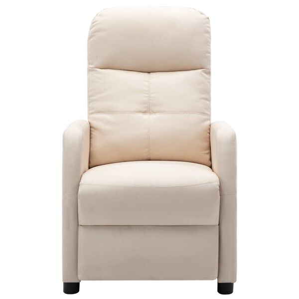 vidaXL Electric Recliner Chair Cream Fabric