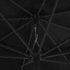 vidaXL Garden Parasol with Metal Pole 390 cm Black