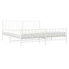 vidaXL Metal Bed Frame without Mattress with Footboard&nbsp;White 193x203cm
