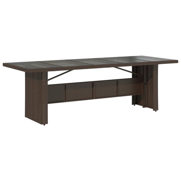 vidaXL 9 Piece Garden Bistro Set with Cushions Brown Poly Rattan