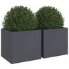 vidaXL Planters 2 pcs Anthracite 49x47x46 cm Steel
