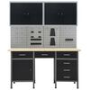 vidaXL Workbench with Four Wall Panels and Two Cabinets