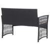 vidaXL 4 Piece Garden Lounge Set with Cushion Poly Rattan Black