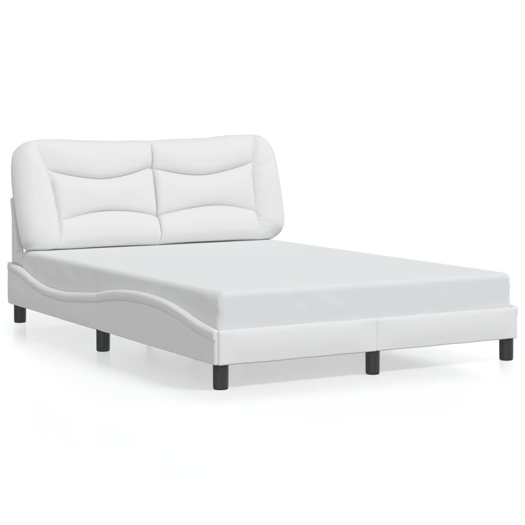 vidaXL Bed Frame without Mattress White 137x187 cm Double Faux Leather