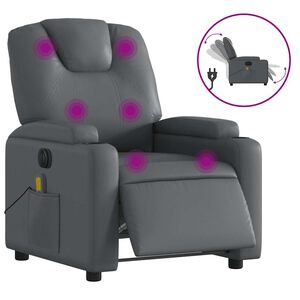 vidaXL Electric Massage Recliner Chair Grey Faux Leather