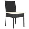 vidaXL 7 Piece Garden Dining Set Poly Rattan Black