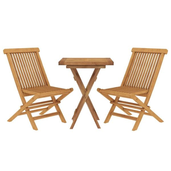 vidaXL 3 Piece Garden Dining Set Solid Wood Teak