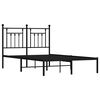 vidaXL Metal Bed Frame without Mattress with Headboard Black 135x190cm