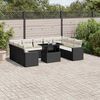 vidaXL 10 Piece Garden Sofa Set with Cushions Black Poly Rattan