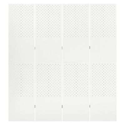 vidaXL 4-Panel Room Divider White 160x180 cm Steel
