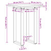 vidaXL Dining Table O-Frame 50x50x75.5 cm Solid Wood Pine and Steel