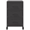 vidaXL Bedside Cabinet Black 36x39x59 cm Steel