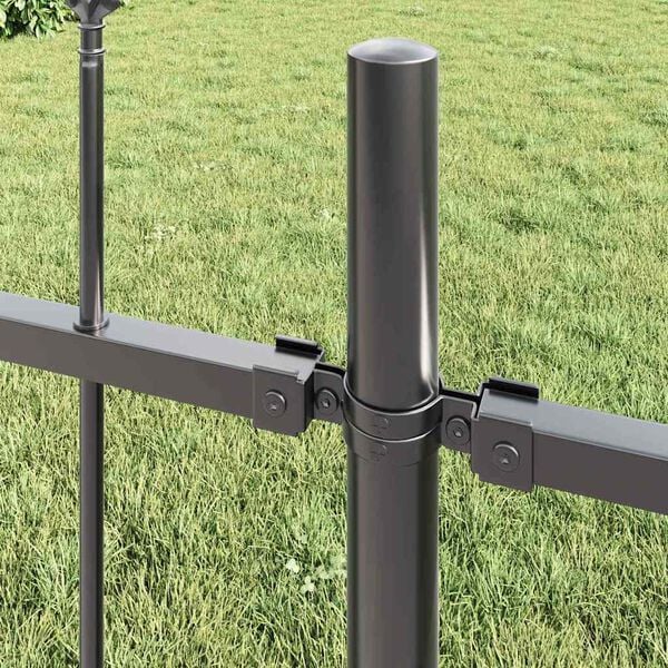 vidaXL Garden Fence Grey 1.7 x 1.2 m Powder-coated Steel