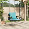 vidaXL Swing Bench with Cushions Black 63x62x40 cm Poly Rattan