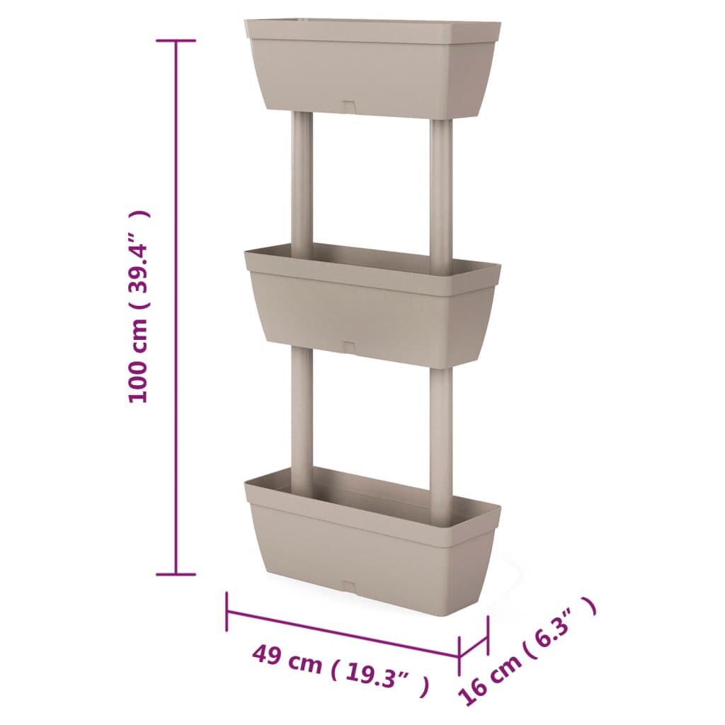 vidaXL Garden Planter 6 pcs 100 cm Taupe
