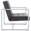 vidaXL 2-Seater Sofa with Armrests Dark grey Chrome and Velvet