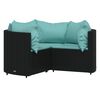 vidaXL 4 Piece Garden Lounge Set with Cushions Black Poly Rattan