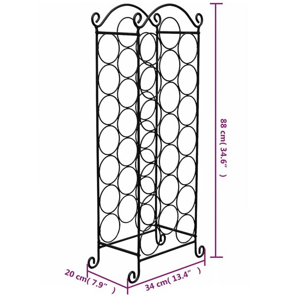 vidaXL Wine Rack for 21 Bottles Metal