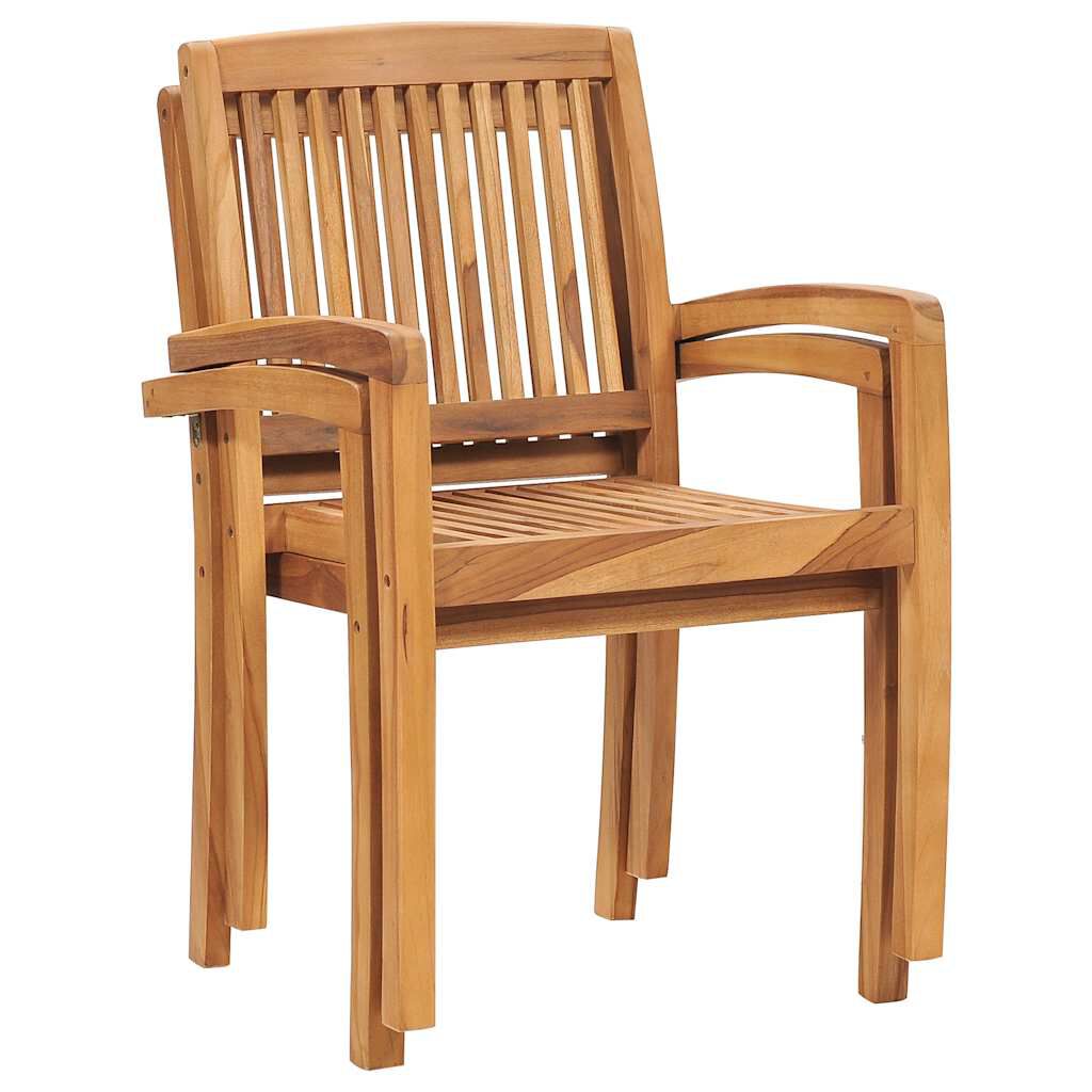 vidaXL Garden Chairs 2 pcs with Beige Cushions Solid Teak Wood