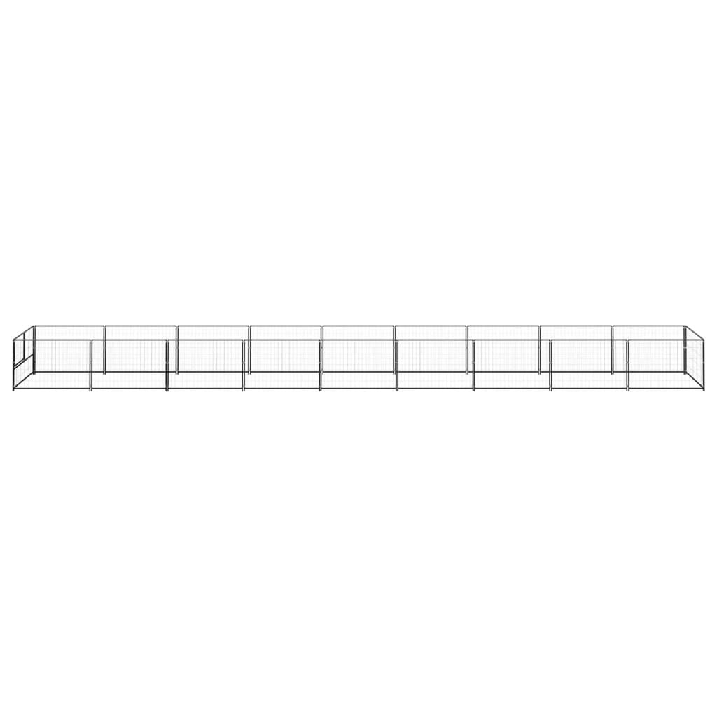vidaXL Dog Kennel Black 9 m² Steel