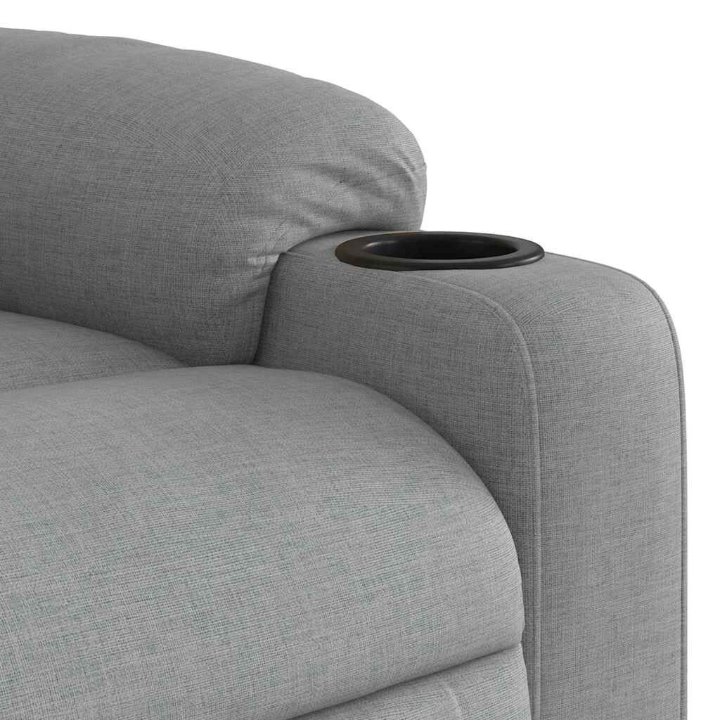 vidaXL Electric Stand up Massage Recliner Chair Light Grey Fabric