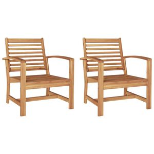 vidaXL Garden Chairs 2 pcs Natural 60 x 65 x 76.5 cm Solid teak wood