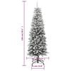 vidaXL Artificial Slim Christmas Tree with Flocked Snow 150 cm PVC&PE
