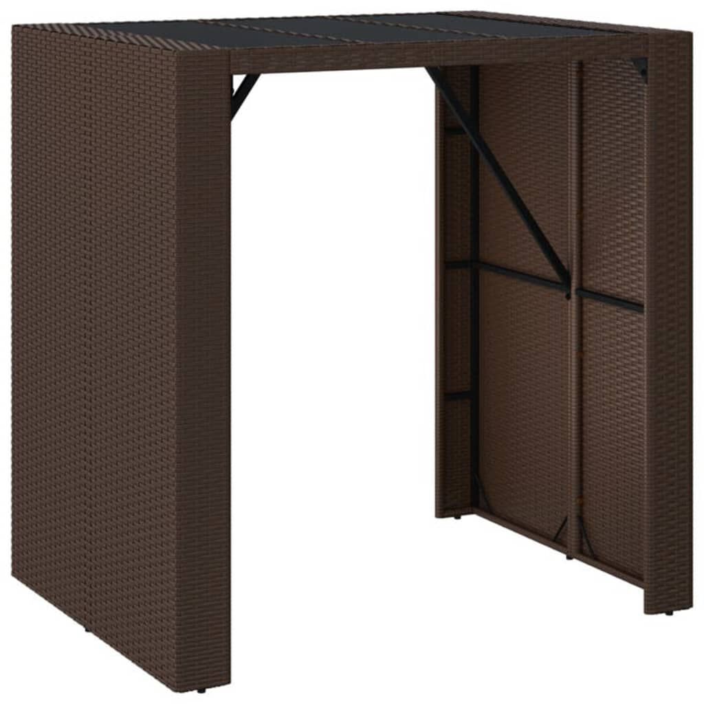 vidaXL 5 Piece Garden Bar Set Brown Poly Rattan