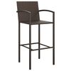 vidaXL 7 Piece Garden Bar Set Brown Poly Rattan