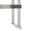 vidaXL Kitchen Work Table with Overshelf 110x30x150 cm Stainless Steel