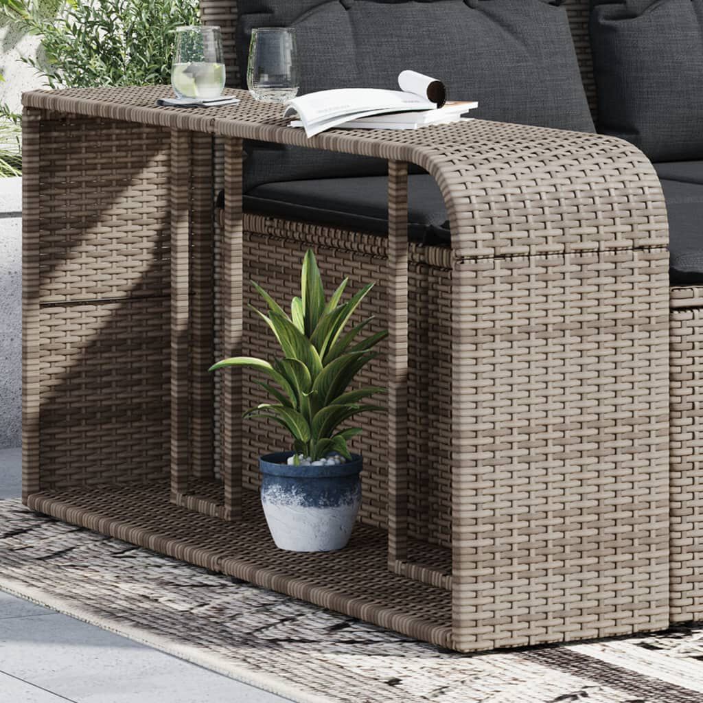 vidaXL Storage Shelves 2 pcs Grey Poly Rattan
